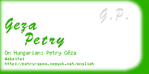 geza petry business card